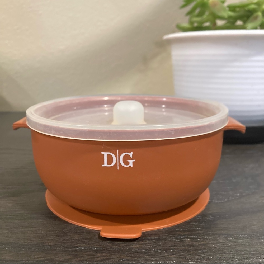 Dearest grey silicone suction bowl baby toddler lid
